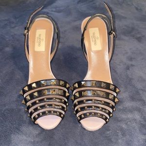 Valentino studded peep toe heels size 38